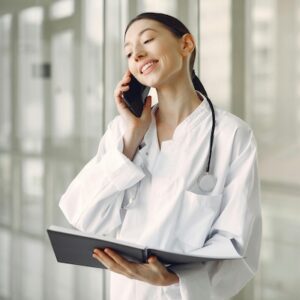 Doctor on phone call